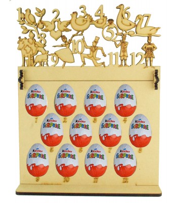 6mm Kinder Eggs Holder 12 Days of Christmas Advent Calendar with Detailed 12 Days of Christmas Topper